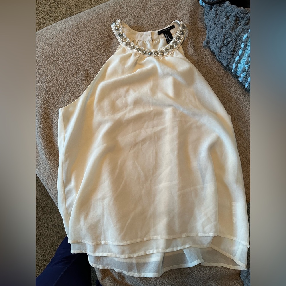 Beaded High Neck Top